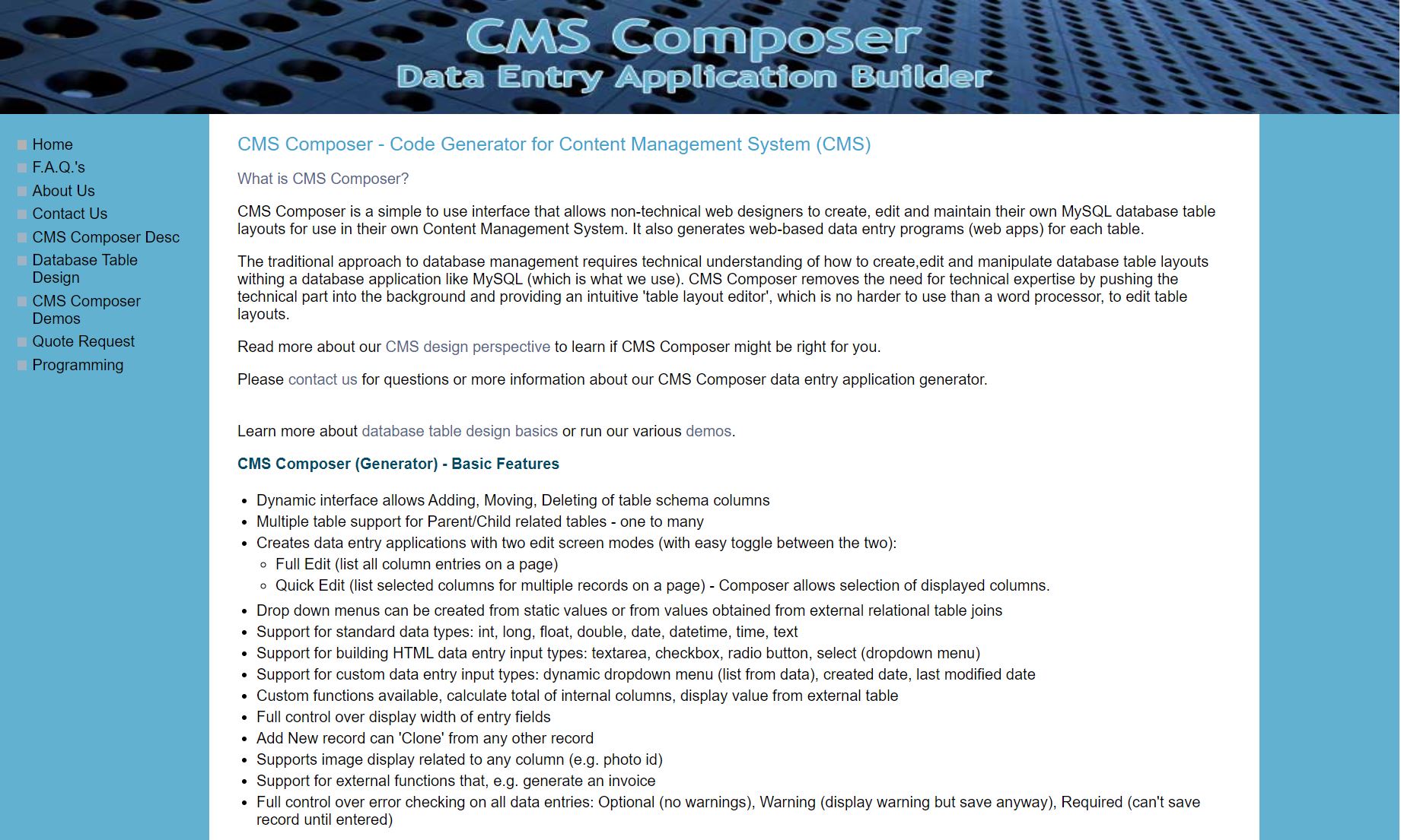 CMS Composer Homepage image